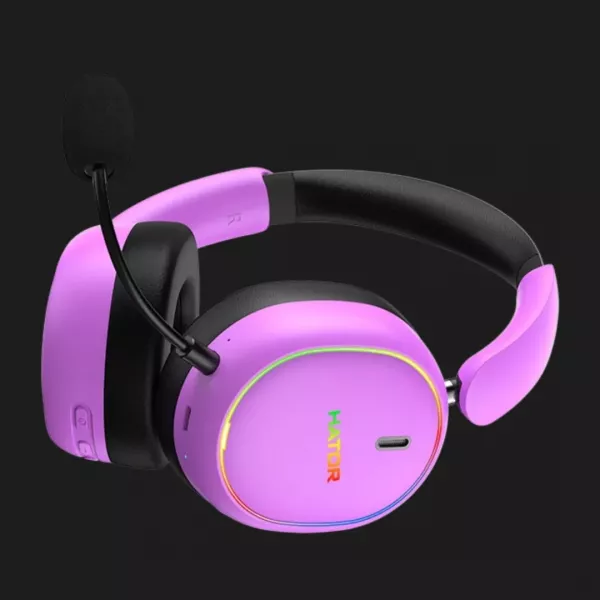 Ігрова гарнітура Hator Phoenix 2 Hi-Res (ESH42) (Wireless) (Cyber Violet) (UA)