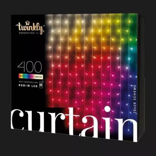 Гірлянда Smart LED Twinkly Curtain RGBW 400 IP44 1.45х2.1м