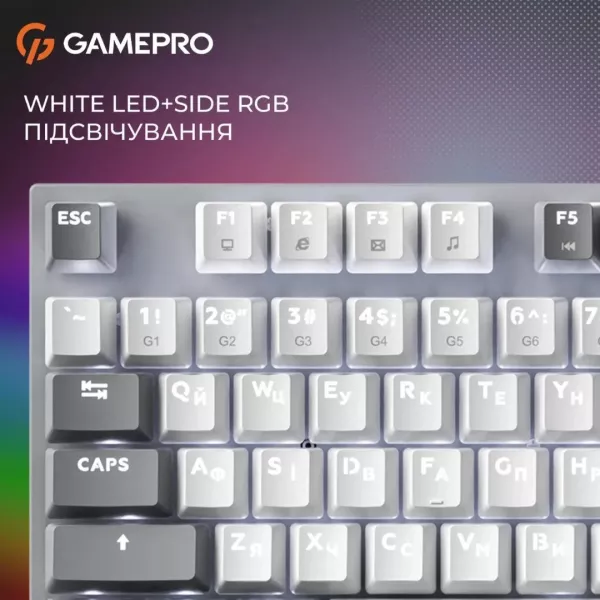 Клавіатура GamePro Genesis Metallic 100% Red switches (Gray) (UA)