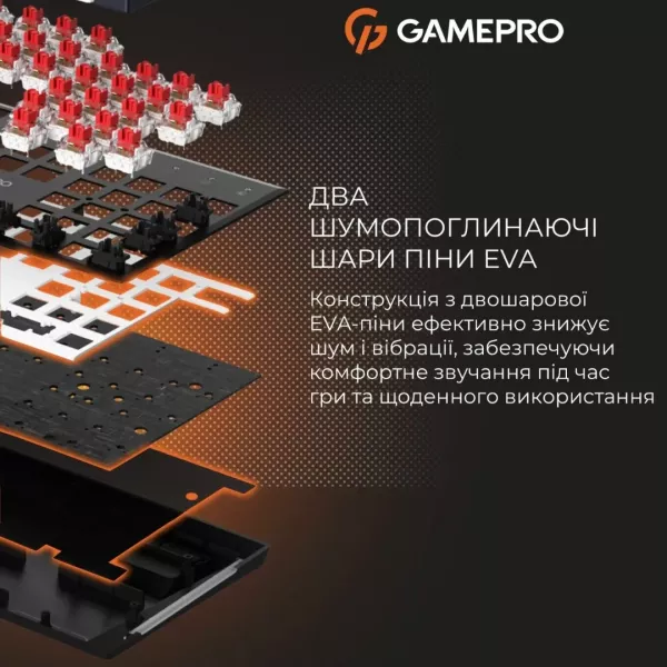 Клавіатура GamePro Genesis Metallic 100% Red switches (Black) (UA)