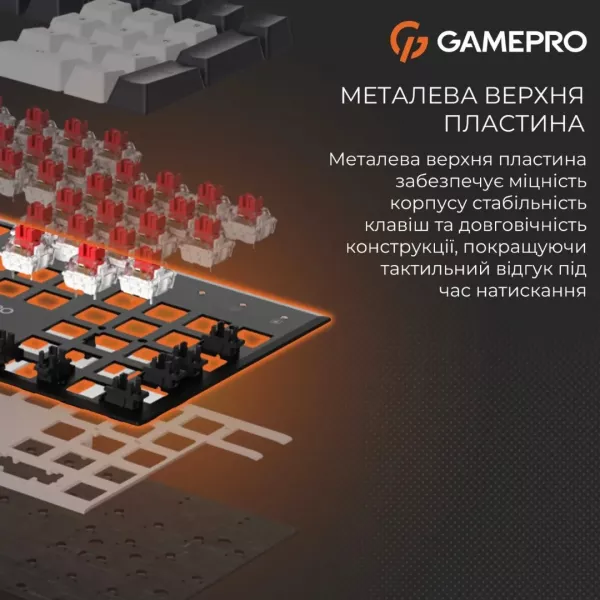 Клавіатура GamePro Genesis Metallic 100% Red switches (Black) (UA)