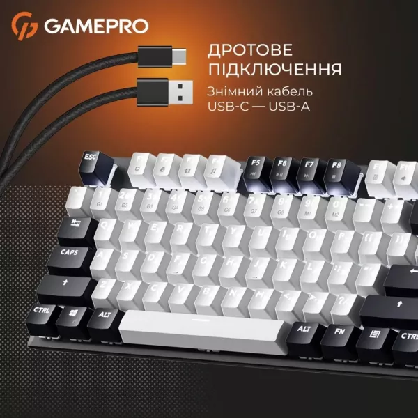 Клавіатура GamePro Genesis Metallic 100% Red switches (Black) (UA)