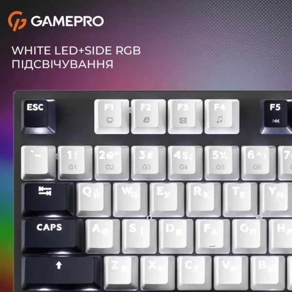 Клавіатура GamePro Genesis Metallic 100% Red switches (Black) (UA)