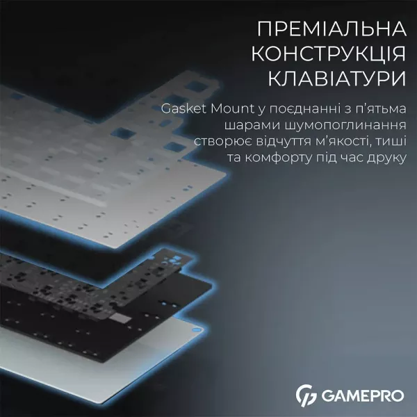 Клавіатура GamePro Asgard Valhalla Pro 75% Rainy switches (White) (UA)
