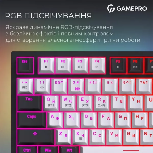 Клавіатура GamePro Asgard Valhalla Pro 75% Rainy switches (White) (UA)