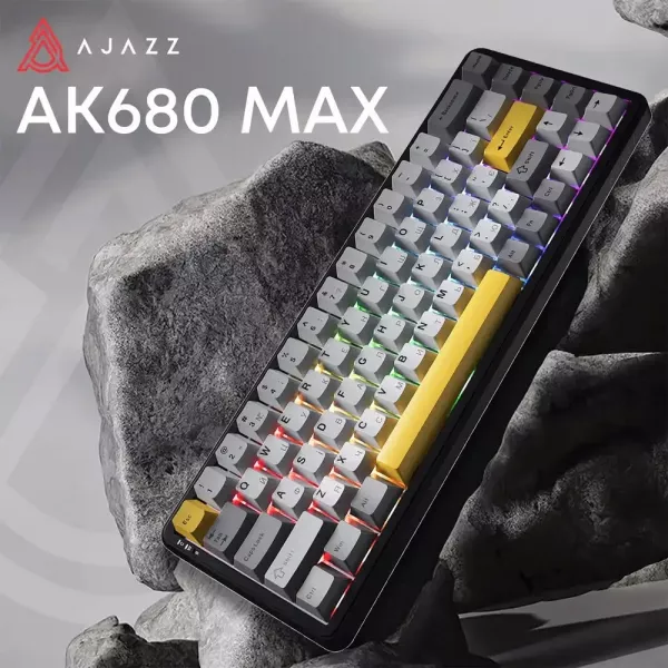 Клавіатура ігрова Ajazz (Black/Gray/Yellow) (AK680-M-BGY-AW) (UA)