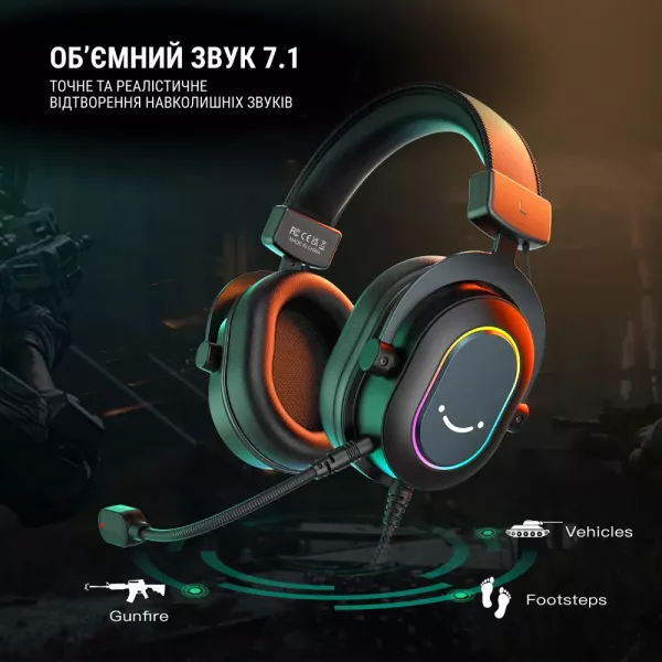 Ігрова гарнітура Fifine RGB H6 (Black) (UA)