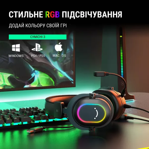 Ігрова гарнітура Fifine RGB H6 (Black) (UA)