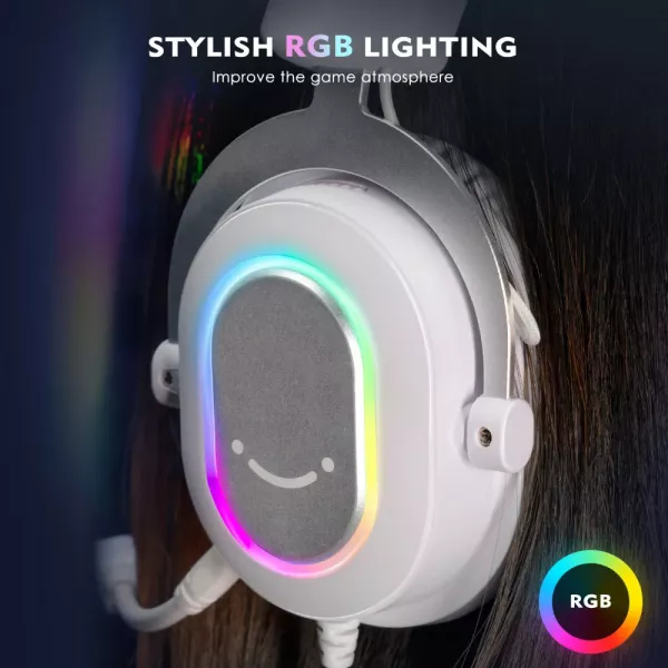 Ігрова гарнітура Fifine RGB H6W (White) (UA)