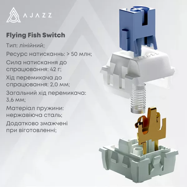Клавіатура ігрова Ajazz AK820 PRO Flying Fish Switches (Black) (AK820PRO-FF-BGY) (UA)
