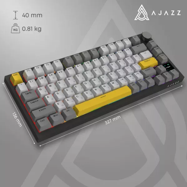 Клавіатура ігрова Ajazz AK820 PRO Flying Fish Switches (Black) (AK820PRO-FF-BGY) (UA)