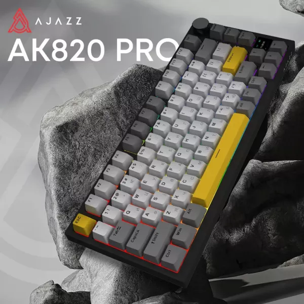 Клавіатура ігрова Ajazz AK820 PRO Flying Fish Switches (Black) (AK820PRO-FF-BGY) (UA)