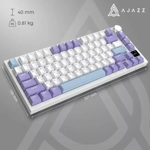 Клавіатура ігрова Ajazz AK820 PRO Flying Fish Switches (White/Purple) (AK820PRO-FF-PWB) (UA)