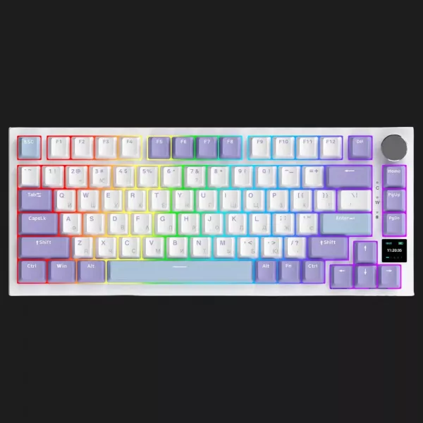 Клавіатура ігрова Ajazz AK820 PRO Gift Switch (White/Purple) (AK820PRO-G-PWB) (UA)