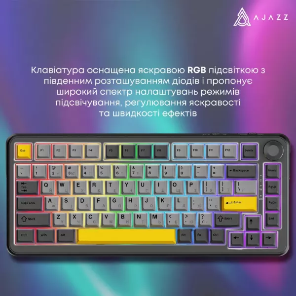 Клавіатура ігрова Ajazz AK820 MAX Magnetic Switches (Black) (AK820MAX-WM-BGY) (UA)