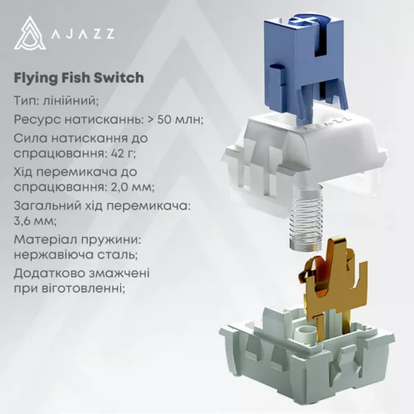 Клавіатура ігрова Ajazz AK820 MAX Flying Fish Switch (Retro) (AK820MAX-FF-R) (UA)