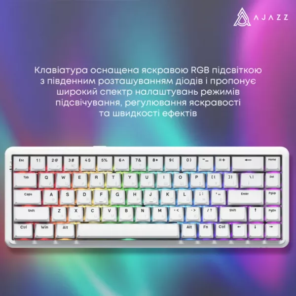 Клавіатура ігрова Ajazz AK680 MAX (White) (AK680-WM-W-A) (UA)