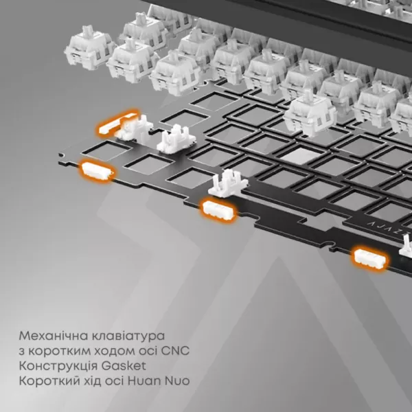 Клавіатура ігрова Ajazz AKP815 Red Switch (White/Blue) (AKP815-R-WBO) (UA)