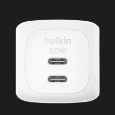 Блок живлення Belkin Home Charger 50W 2хUSB-С GAN PD PPS (White)