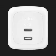 Блок живлення Belkin Home Charger 67W 2хUSB-С GAN PD PPS (White)