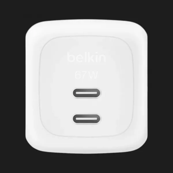 Блок живлення Belkin Home Charger 67W 2хUSB-С GAN PD PPS (White)