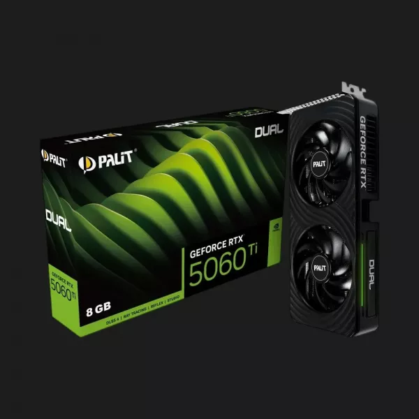 Відеокарта Palit GeForce RTX 5060 Ti Dual 8GB (NE7506T019P1-GB2062D)