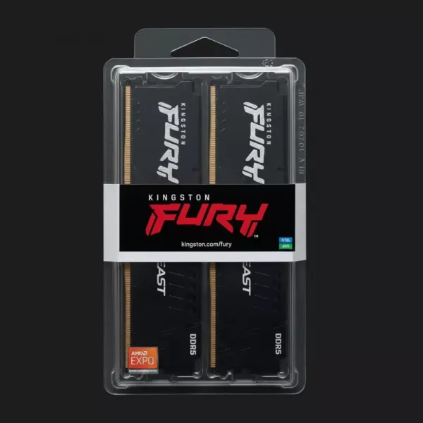 Оперативна памʼять Kingston Fury Beast DDR5 32GB 2x16GB 6000MHz (KF560C36BBE2K2-32)