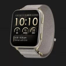 Garmin Venu X1 Soft Gold with Titanium Caseback and French Gray Nylon Band (010-02980-08/09)