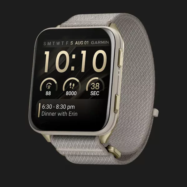Garmin Venu X1 Soft Gold with Titanium Caseback and French Gray Nylon Band (010-02980-08/09)