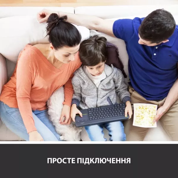 Клавіатура бездротова Logitech K400 Plus (Black) (UA)