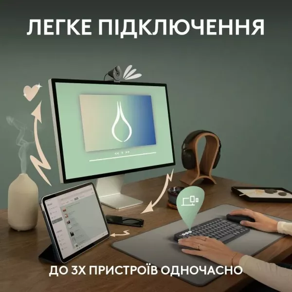 Клавiатура Logitech Pebble Keys 2 K380s (White) (UA)
