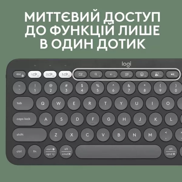 Клавiатура Logitech Pebble Keys 2 K380s (Graphite) (UA)