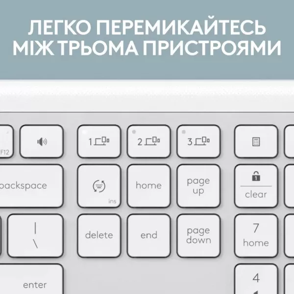 Клавiатура бездротова Logitech Signature Slim K950 USB (Off-White) (UA)