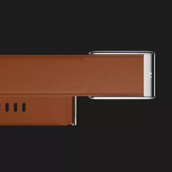 Ремінець Whoop LeatherLuxe Band Straight для Whoop 5.0 (Chestnut/Cream with Titanium) (Size S)