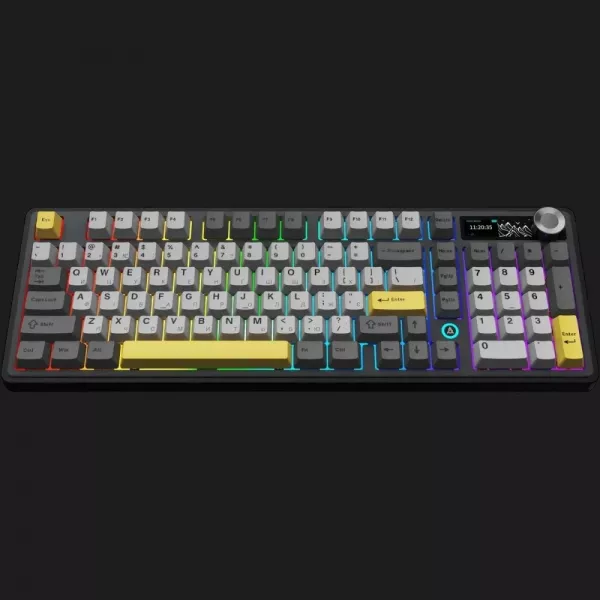 Клавіатура Ajazz AK980 V2 Gift Switch V2 (Black/Gray/Yellow) (UA)