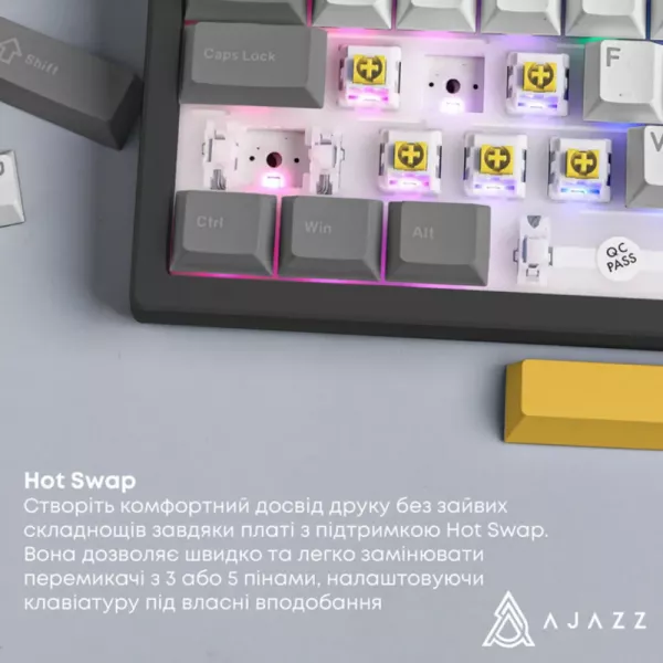 Клавіатура Ajazz AK980 MAX Magnetic Switch (Black/Gray/Yellow) (UA)