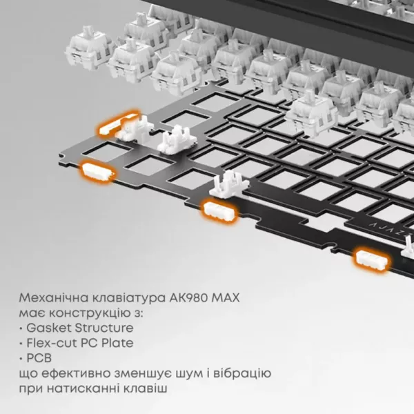 Клавіатура Ajazz AK980 MAX Magnetic Switch (Blue/White/Dark Blue) (UA)