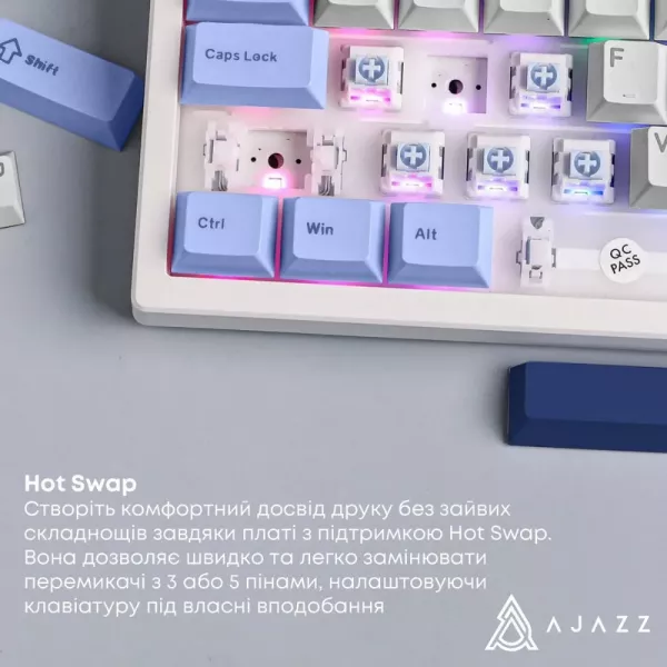 Клавіатура Ajazz AK980 MAX Magnetic Switch (Blue/White/Dark Blue) (UA)