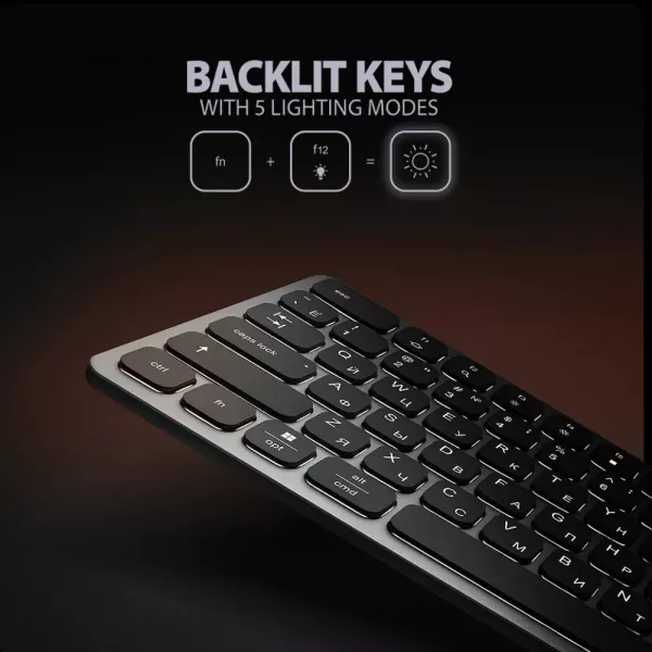 Клавіатура AXAGON HMC-KB 9 in 1 Layout USB (Silver/Black) (UA)