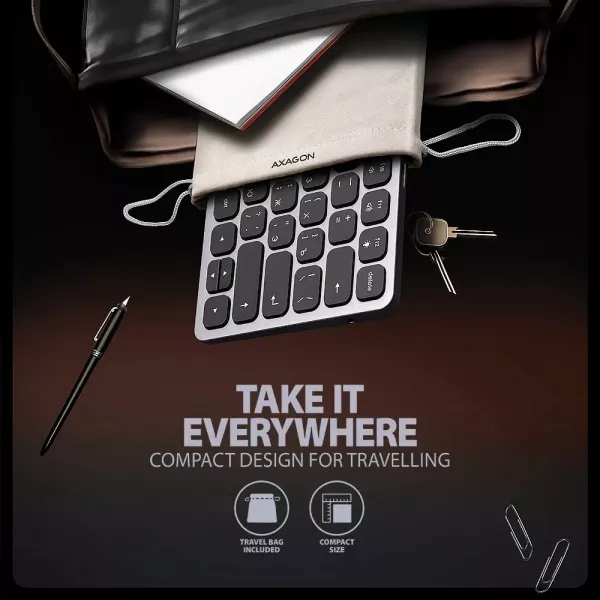Клавіатура AXAGON HMC-KB 9 in 1 Layout USB (Silver/Black) (UA)