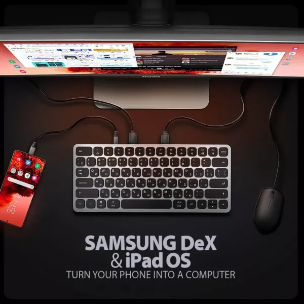 Клавіатура AXAGON HMC-KB 9 in 1 Layout USB (Silver/Black) (UA)