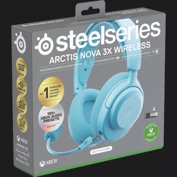 Ігрова гарнітура SteelSeries Arctis Nova 3X Wireless MultiPlatform/Xbox (Aqua) (UA)