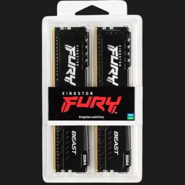 Оперативна памʼять Kingston Fury Beast DDR4 16GB 2x8GB 3200MHz (KF432C16BBK2/16WP)