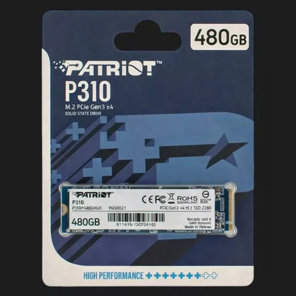 Накопичувач SSD Patriot P310 480GB NVMe PCIe 3.0 (P310P480GM28)