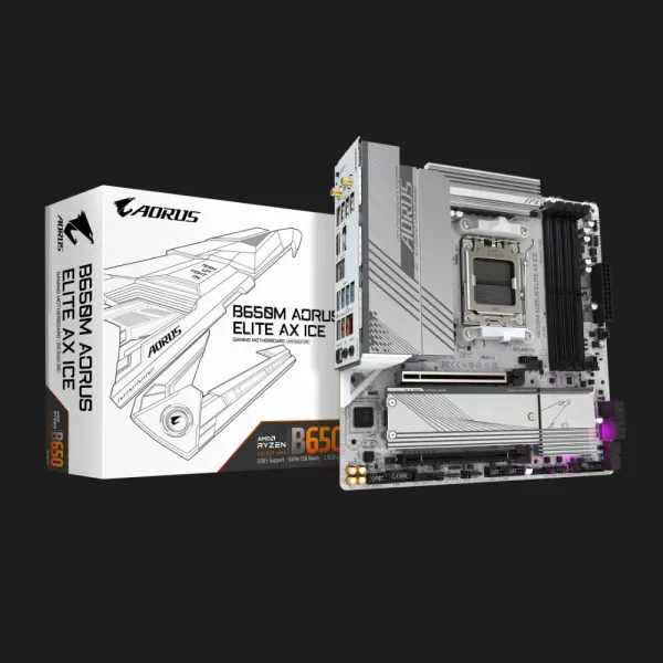 Материнська плата GIGABYTE B650M A ELITE AX ICE 1.1 (B650M A ELITE AX ICE 1.1)