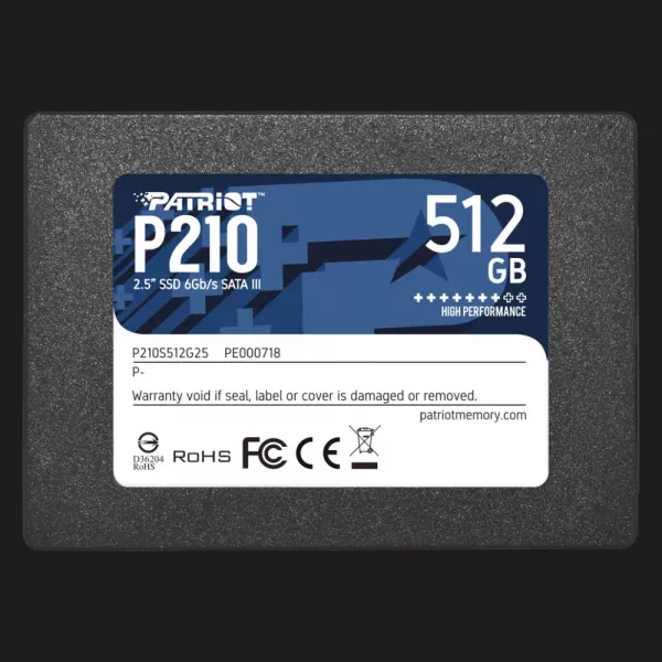 Накопичувач SSD Patriot P210 512GB SATA (P210S512G25)