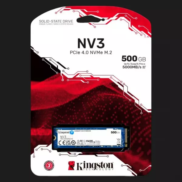 Накопичувач SSD Kingston NV3 500GB NVMe PCIe 4.0 (SNV3S/500G)