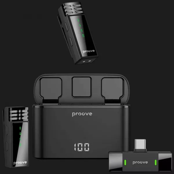 Бездротовий петличний мікрофон Proove Record Type-C + Lightning