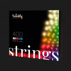 Гірлянда Smart LED Twinkly Strings RGBW 400, Gen II, IP44, довжина 32м, кабель чорний