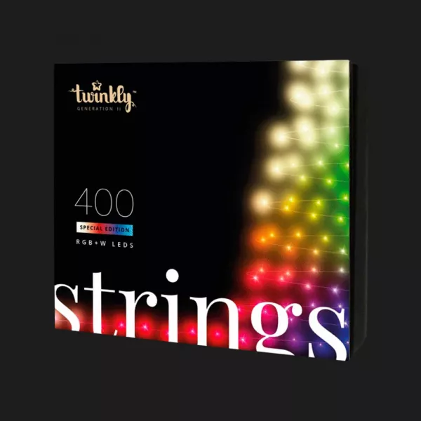 Гірлянда Smart LED Twinkly Strings RGBW 400, Gen II, IP44, довжина 32м, кабель чорний